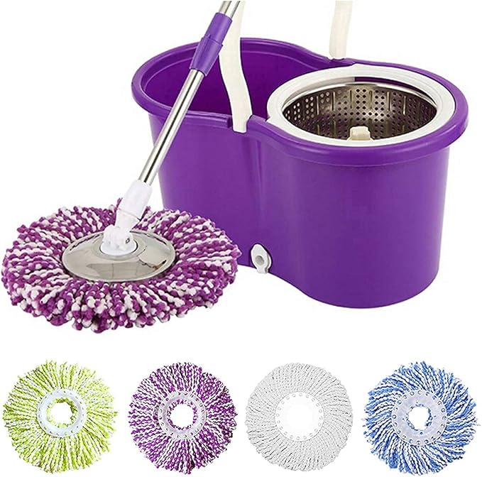 5 Replacement Mop Micro Head Refill for 360° Spin Magic Mop-Microfiber Replacement Mop Head-Round Shape Standard Size
