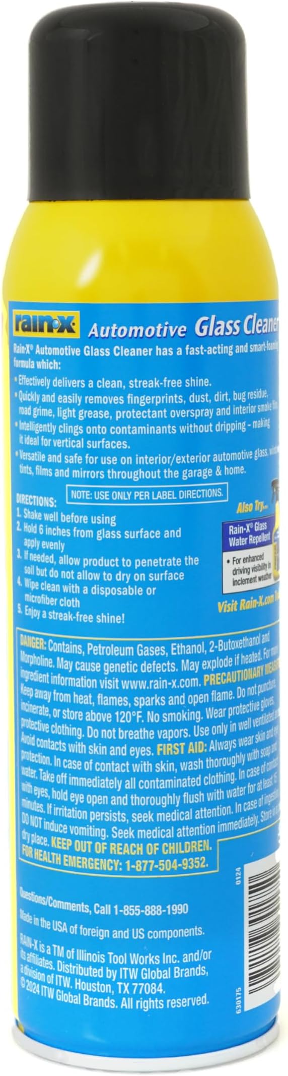 Rain-X 630175 Glass Cleaner Aerosol 19oz