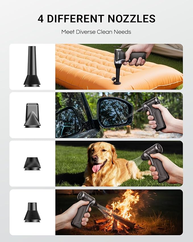 T150 Compressed Air Duster, 110000RPM Cordless Electric Air Duster, 3-Gear Mini Handheld Cordless Blower with Fast Charging, Portable Air Blower for PC, Car, Outdoor, Keyboard