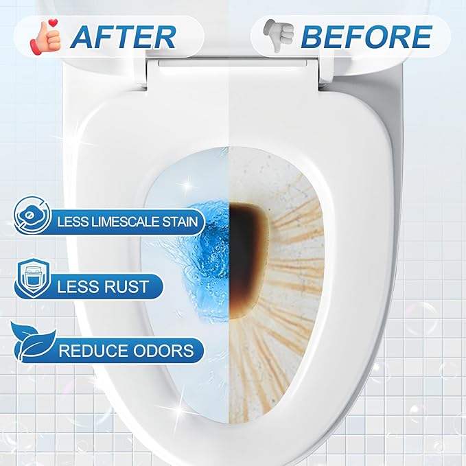 KIISIISO Toilet Bowl Cleaners-9 Bottles, Blue Toilet Bowl Cleaner Tablets in Bottles with Sustained-Release Technology, Upgraded Automatic Cleaning Solution Prevent Stain Build Up, 63.5 oz