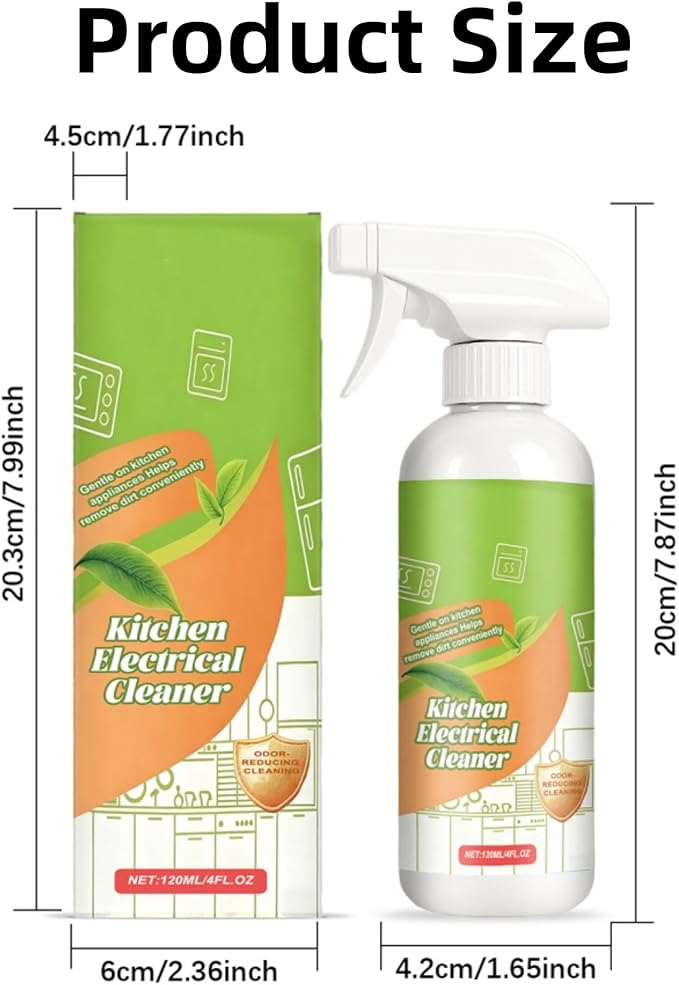 CRIVERY 2PCS Electrolyzed Ion Kitchen Cleaner, Natural Formula Kitchen Appliance Cleaner, Multi-Purpose Heavy Duty Cleaning Spray for Household, Oven, Stove, Range Hood