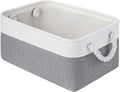 Storage Baskets for Shelves 13.8x9.8x6.7 Inch-Foldable Fabric Organizing Storage Bins with Handles, Closet & Bathroom Organizer, Home Storage for Kitchen, Office (1-Pack, White&Gray)