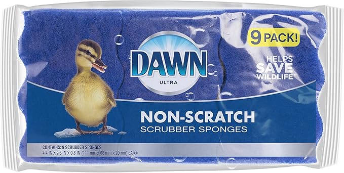 Dawn Non-Scratch Kitchen Dish Sponges, Blue (Pack of 9)