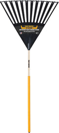 True Temper 2914912 Clog Free Poly Leaf Rake with 48 in. Hardwood Handle with Cushion Grip, 24 Inch