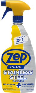 Zep Plus Stainless Steel Cleaner - 32 Fl OZ - R53512-2-in-1 benefits clean while preventing future fingerprints and smudges.