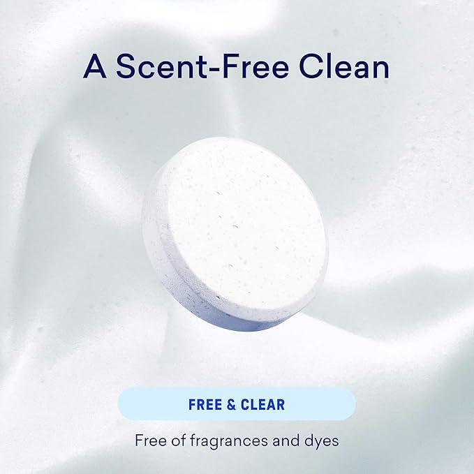 BLUELAND Laundry Detergent Tablets, 36 Count, Plastic-Free Eco-Friendly Pods, Sheets, Liquid Alternative - Fragrance Free and Clear, Natural, Gentle
