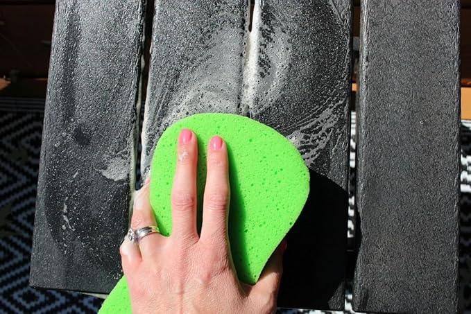 Multi-Purpose Sponges for Cleaning - Lime Green 4 Pack, Large Sponges for Car Washing, Tile & Grout, All Purpose Cleaning