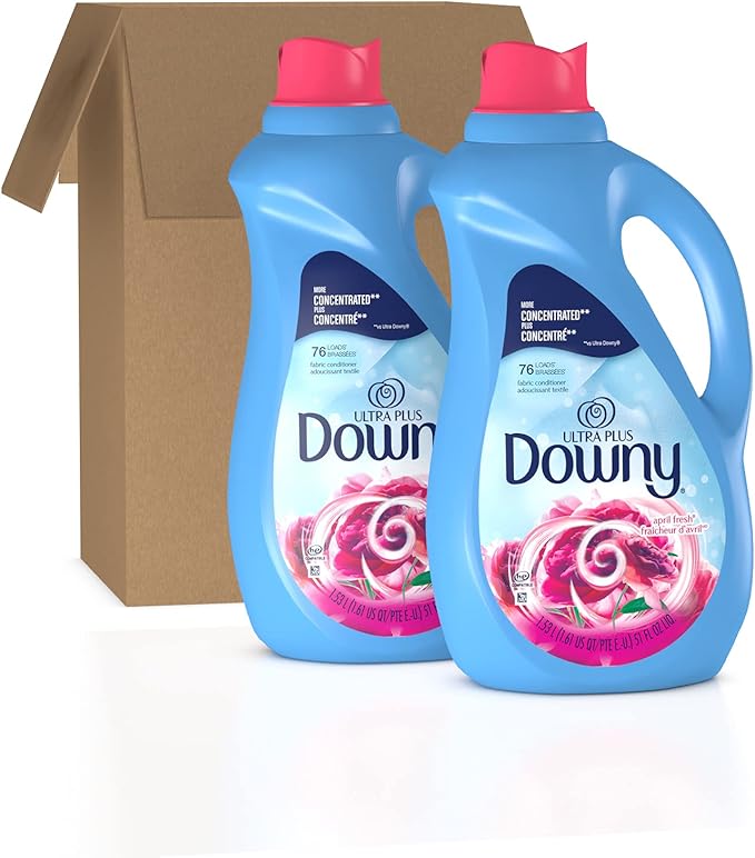 Downy Ultra Plus Laundry Fabric Softener Liquid, April Fresh Scent, 152 Total Loads (Pack Of 2)