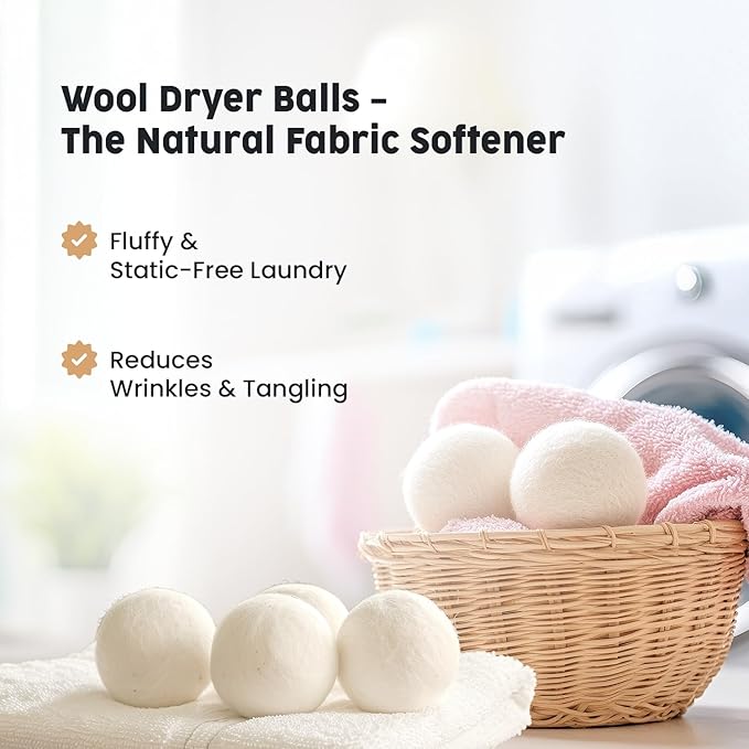 Scalise Family Sheep Farm Wool Dryer Ball by Scalise Family Sheep Farm – Reusable Dryer Balls Wool for Faster Drying & Less Static – Eco-Friendly, Chemical-Free