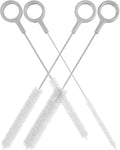 Heavy Duty Cleaning Brushes Set of 4 - Extra Long Straw Cleaners for Metal and Plastic Reusable Drinking Straws, to Clean Small Spaces, Sippy Cups, Water Bottles - Sturdy Hard Brush Bristles