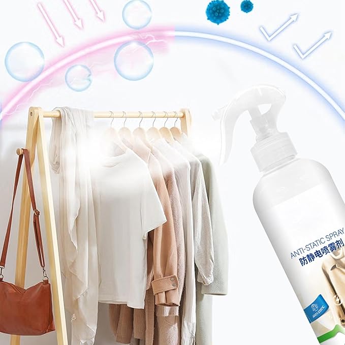 Static Guard Spray - Static Cling Remover 290ml - 290ml Anti-Static Spray - Long-Lasting Static Cling Eliminator - Portable Static Control Spray - Fabric Anti-Static Spray - Anti-Frizz Spray for Hair