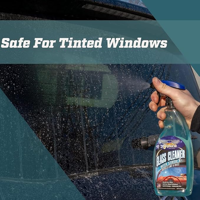 Gliptone Glass Cleaner Kit, Streak-Free Shine, Ammonia-Free, Quick Drying, 1 Gallon + 22 Fl Oz Glass Cleaner, 6 Glipscrub Sponges & 4 Softouch Waffle Microfiber Towels, Safe on Tint & Hard Surfaces