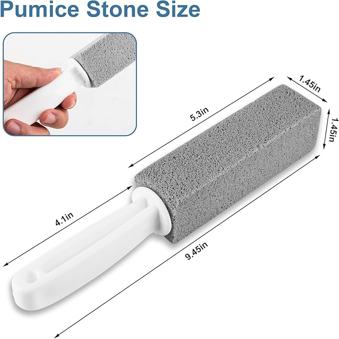 Toilet Pumice Stone With Handle, 5 Pack Pumice Stone Toilet Bowl Cleaner, Hard Water Toilets Ring Remover for Cleaning Toilets, Bathtubs, Stove, Grills, Swimming Pools, Sinks