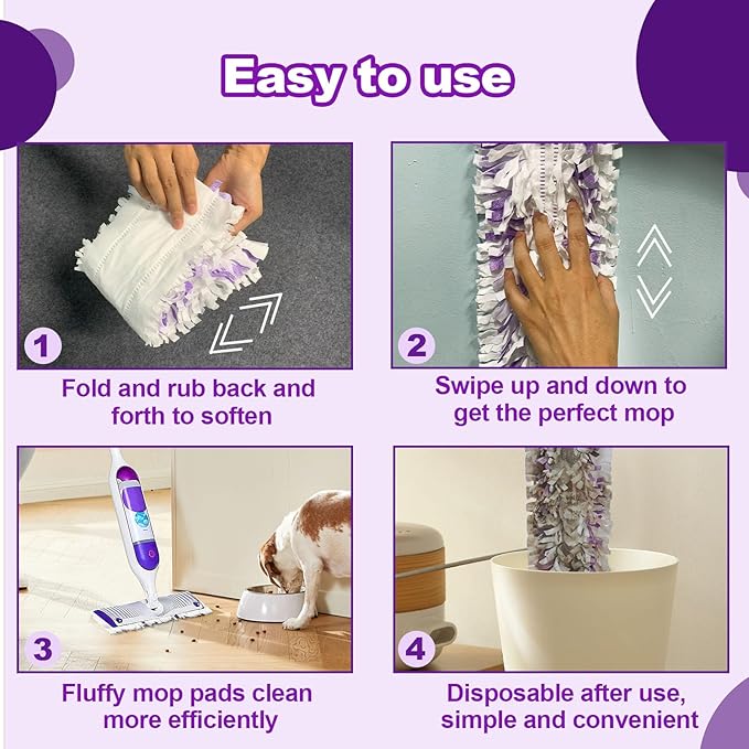 20 Count Disposable Power mop Pads Compatible with Swiffer Power mop Refills and Wood PowerMop, Multi-Surface swiffer Wet Pads Refills Replacement Use for Floor Cleaning
