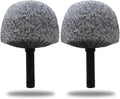 2 Pack Grey Twist-On Cobweb Duster Head Brush - Fits Standard 3/4 inch Threaded Poles, Attachment Spider Web Duster Brush for Outdoor & Indoor Cleaning