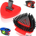 Spin Mop Scrub Brush Replacement Head and Base Compatible with O-Cedar RinseClean 2 Tank System, Floor Scrubber Brush Triangle Hard Bristle Cleaning Brush for Bathroom Kitchen Pool, Garage, Patio