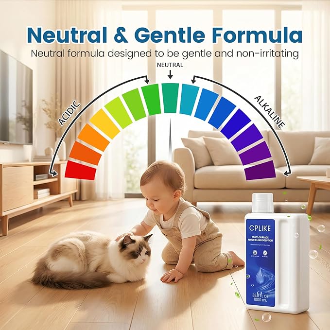 Floor Cleaning Solution Compatible with Dreame Cleaning Solution, Multi-Surface Floor Cleaner for All Dreame Wet Dry Vacuum Cleaners & Robot Vacuums, 33.8 fl oz