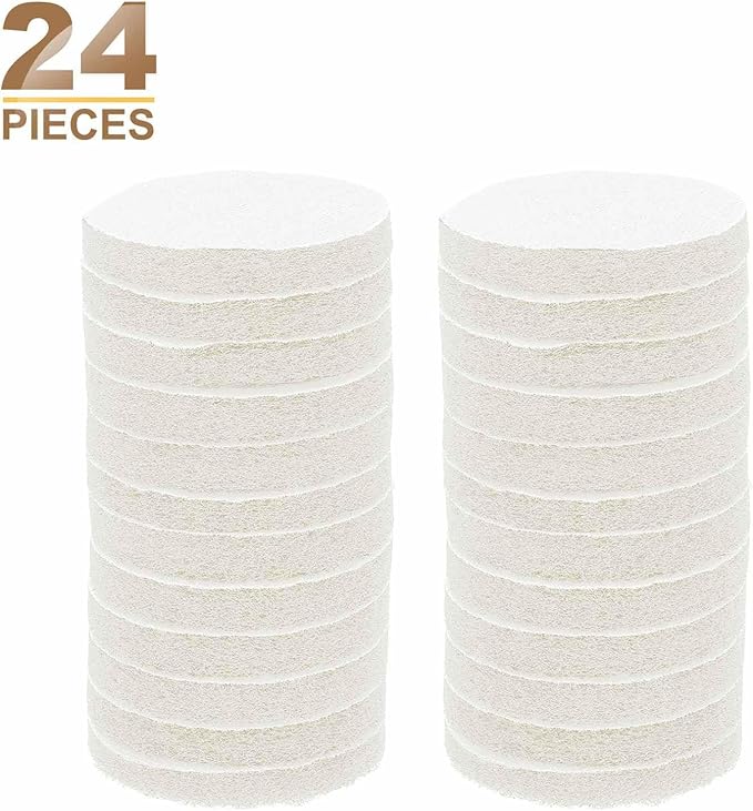 HARFINGTON 24pcs Scrubber Scouring Pads 450 Grits 3 Inch Drill Power Brush Hoop and Loop Surface Conditioning Disc Drill Scuffing Disc Scrub Pads for Home Kitchen Cleaning, White