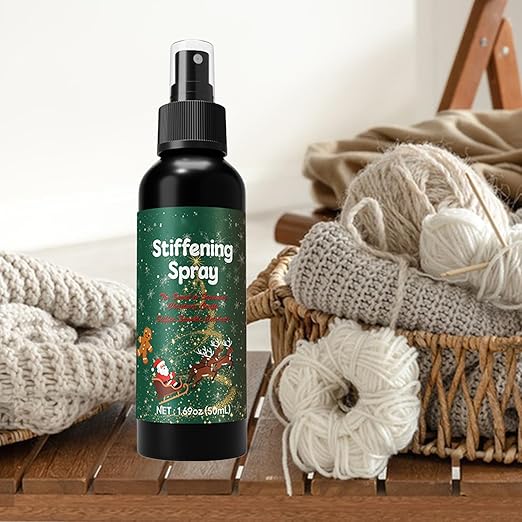 Fabric Stiffener Spray, 120ml Starch Stiffen Quick Fabric Spray for Stiffening with Easy Application for Lace, Wool, Clothes, Felt, Crochet, Holiday Decoration