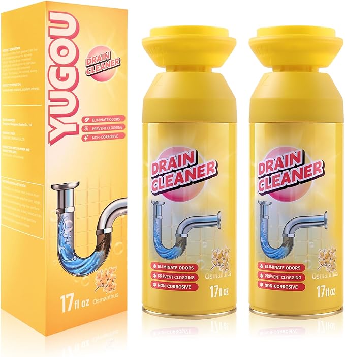 Drain Cleaner Foam, Foaming Drain Cleaner, Floral Sink Cleaner and Deodorizer for Kitchen Sinks, Shower Drains, Tubs. 2pcs, Floral