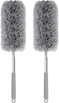 Mini Microfiber Duster for Cleaning, Hand Duster with Extension Pole, Washable Small Duster for Car Interior, Office, Furniture