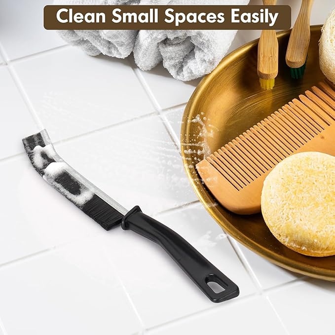 6P Crevice Cleaning Brush Hard Bristle Crevice Grout Cleaner Brush Thin Brush Gap Grout Cleaner for for Household Use, Bathroom, Kitchen