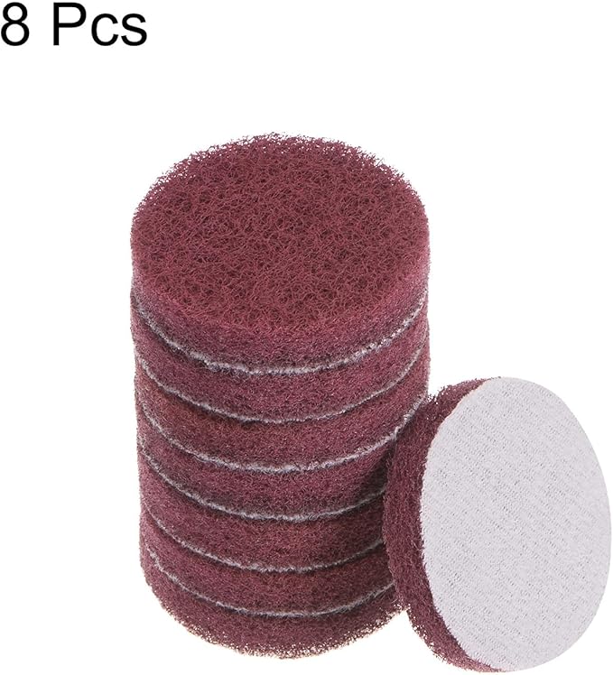 HARFINGTON 8pcs Drill Power Brush 2 inch Tile Scrubber Scouring Pads 320-400 Grit for Bathroom Kitchen Household Cleaning