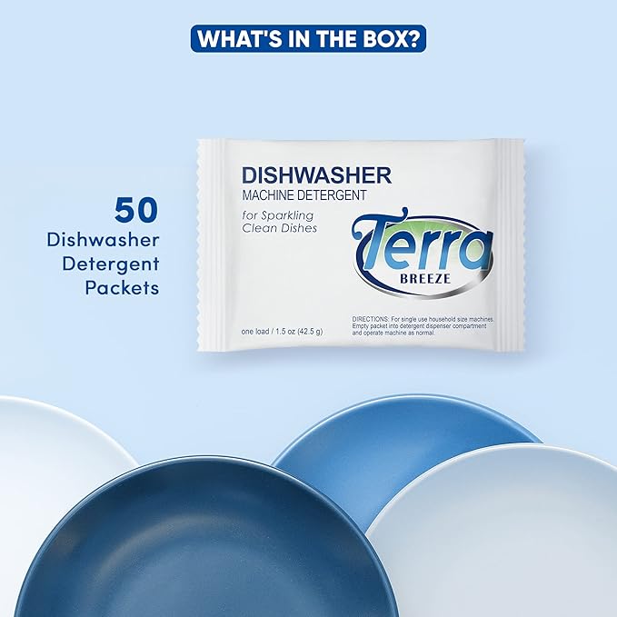 Automatic Dishwasher Detergent Powder,1.5 oz. Individually Wrapped Packets (50 packs)