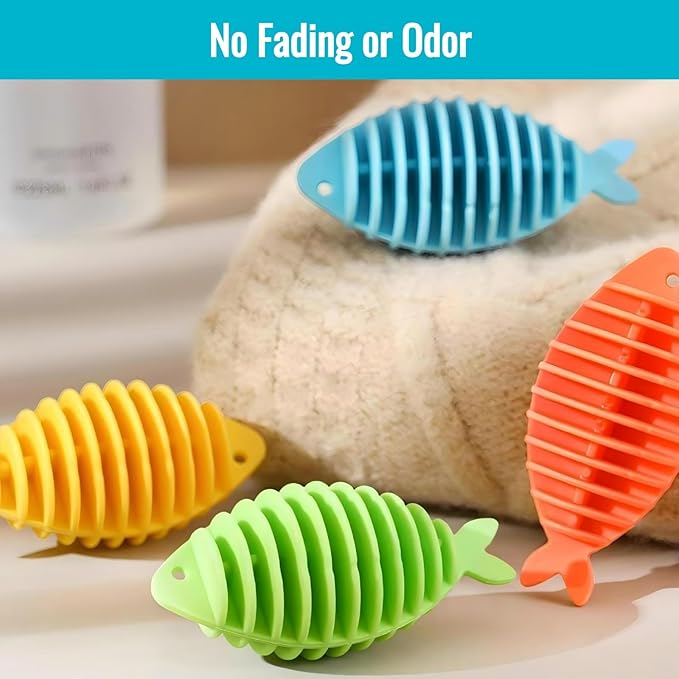 Fish-Shaped Dryer Balls,8-Pack Reusable Laundry Balls Reduce Drying Time, Static & Wrinkle