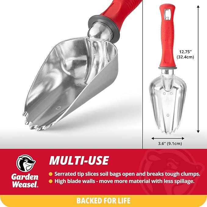 Garden Weasel Potting Scoop - Oversized | Dig and Transport | Planting and Gardening Hand Digging Tools,Heavy Duty Soil Scoop,Mini Gardening Shovel-| 91362,(Pack of 12)