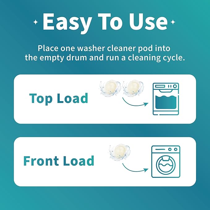 washing machine cleaner,washtank cleaning pods,washing machine cleaning tablets,washer cleaner,splash spotless,deodorizes,removes grime,compatible with he, top & front load,unscented,6 Count