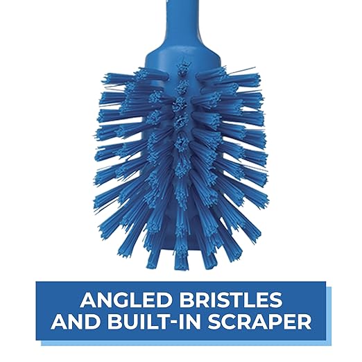Vikan 42373 Brush,Dish,Scraping Edge,Medium,11",PP/PBT,Blue