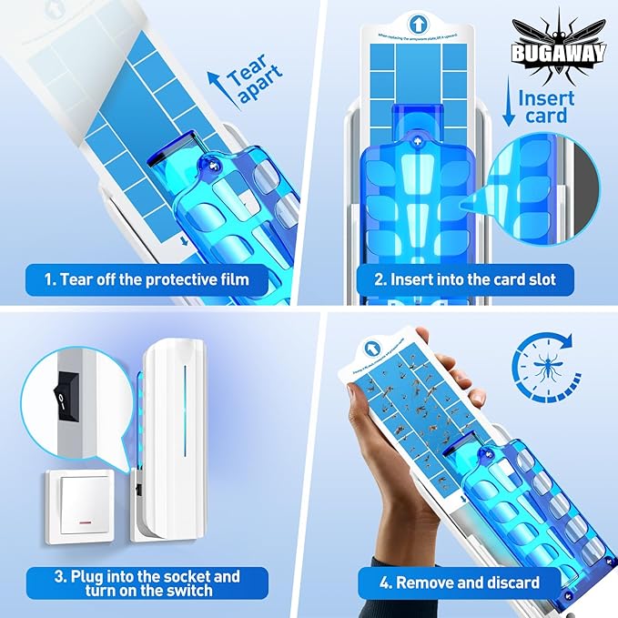 Fruit Fly Traps for Indoors, 10 Sticky Refills Flying Insect Trap Plug in Mosquito Bug Zapper Indoor for Home, Moths Catcher Gnats Traps for House with 9w Blue & UV Light
