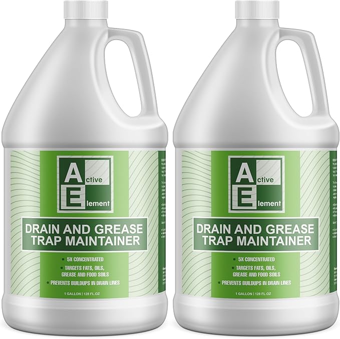 Drain and Grease Trap Maintainer- 2 Gallon (Contains 256 Treatments) - Biological Formula -Breaks Down Fats Oils and Grease - Grease Traps, Drain, Septic Systems and Sewers - Deodorizer