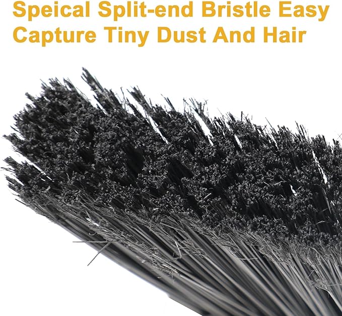 Heavy Duty Angle Broom - Yellow Broom for Outdoor & Indoor, Garage, Driveway, Sidewalk, Kitchen & More, Long Handle