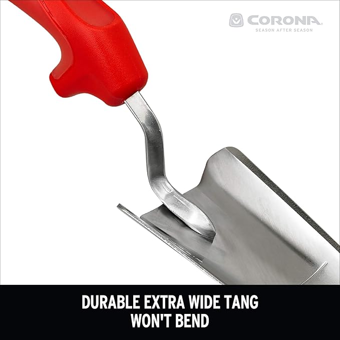 Corona Tools Premium Stainless Steel ComfortGEL Garden Trowel – 13-1/2-Inch Heavy-Duty Hand Trowel for Digging, Planting & Transplanting