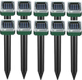 Mole Repellent Solar Powered -10 Packs Snake Repellent Ultrasonic Vole Snake Repeller for Lawns and Yards Waterproof Outdoor Gopher Repeller Effective for Garden