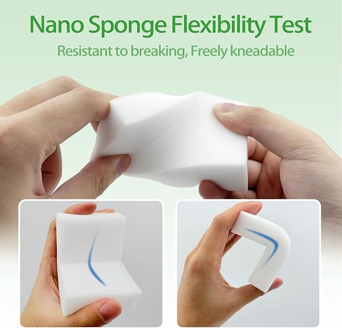 Magic Sponge Erasers, Water-Activated Cleaning Sponge, Multi-Purpose Melamine Foam Cleaner for Kitchen, Bathroom, Walls, Shoes & Car Interior – Durable, Non-Scratch & Reusable (20)