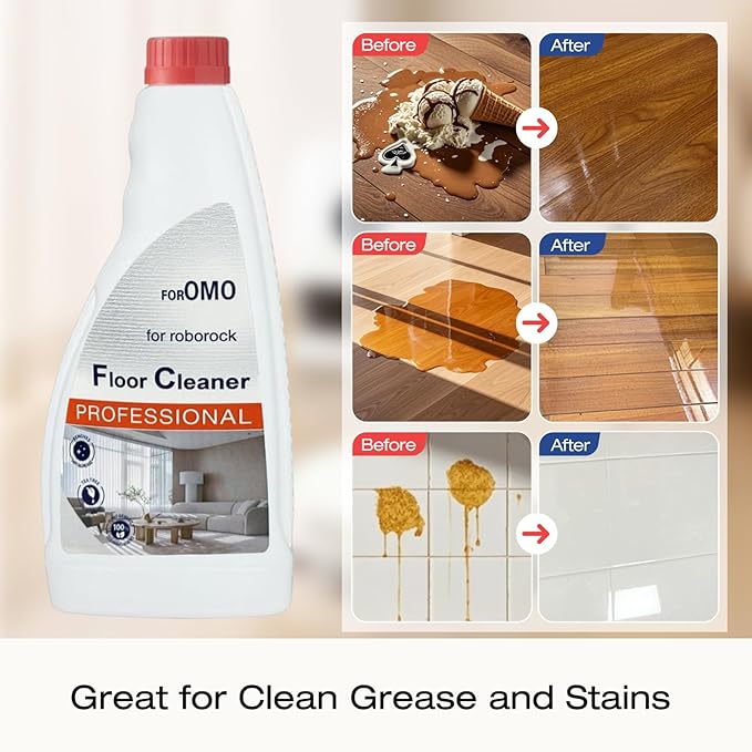 Floor Cleaning Solution Compatible With Roborock Robot Vacuum And Mop Cleaner， Deep Cleans For Multiple Hard Floors, Suitable With All Robot Vacuums With Mopping (3 Bottle)