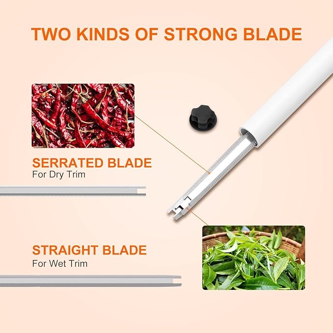 iPower 19inch Trimmer Leaf Bowl Blades Twisted Spin Cut, Sharp Stainless Steel, Include 2 Serrated 2 Straight