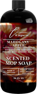 Lapew Mahogany Apple Scented Mop Soap - Luxury Floor Cleaner Concentrate for Mopping Tile, Laminate, Vinyl & Hardwood | Streak-Free, Low-Foam | 36 oz
