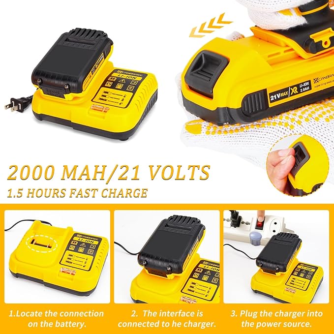 21V Tool Kit with Drill, 120PCS 21V Cordless Drill Set with 3/8" Keyless Chuck of Metal & 25+3 Clutch with Impact, 2 x 2.0Ah Battery & Fast Charger, Max Torque 45Nm, 2-Variable Speed