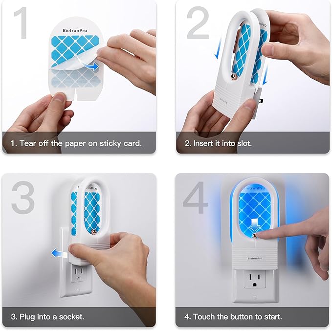 Indoor Fruit Fly & Gnat Traps Plug-in - UV/Blue Light Insect Trap with 2 Devices+6 Refills, Safe & Odorless Flying Insect Catcher for House/Kitchen/Office - Get Rid of Mosquitoes, Moths, Gnats