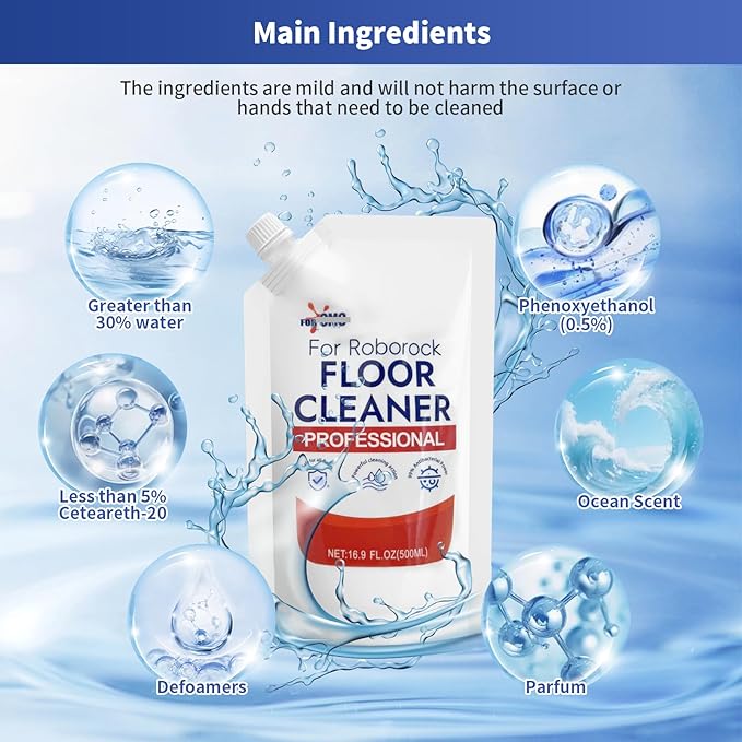 1 Pack Original Scent Floor Cleaning Solution - For Roborock Robot Vacuum & Mop, Deep Cleans Hard Floors, Works With All Mopping Robot Vacuums