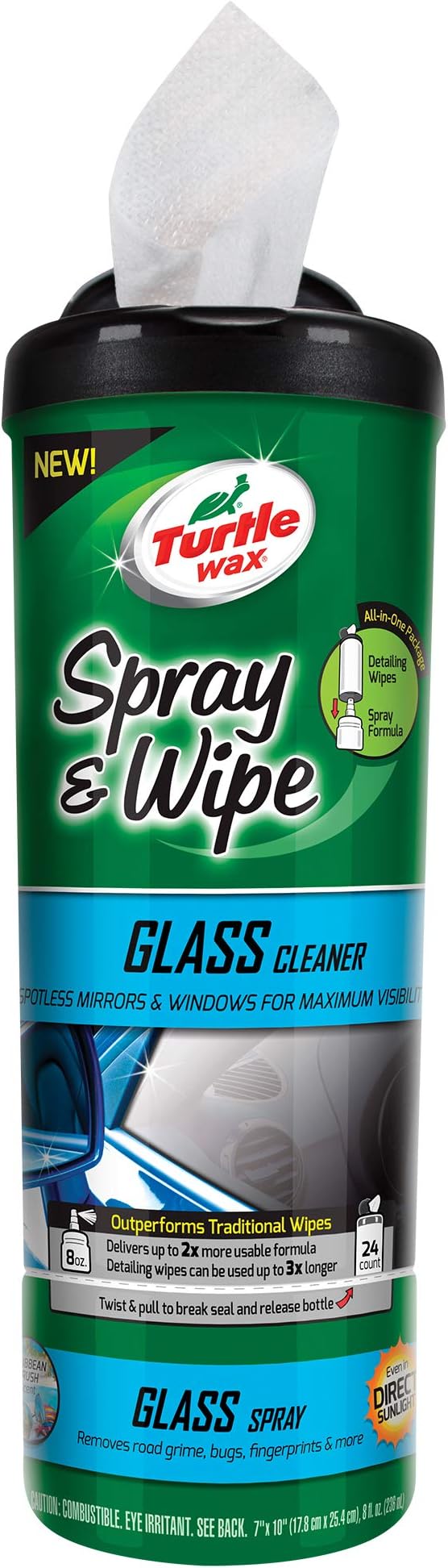 Turtle Wax 50938 Spray & Wipe Glass Cleaner