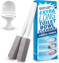 IMPRESA Pumice Stone Toilet Cleaner with Handle - 2 Count, White Hard Water Stain Remover & Toilet Bowl Cleaner - Versatile Pool Tile & Grout Cleaning Tool