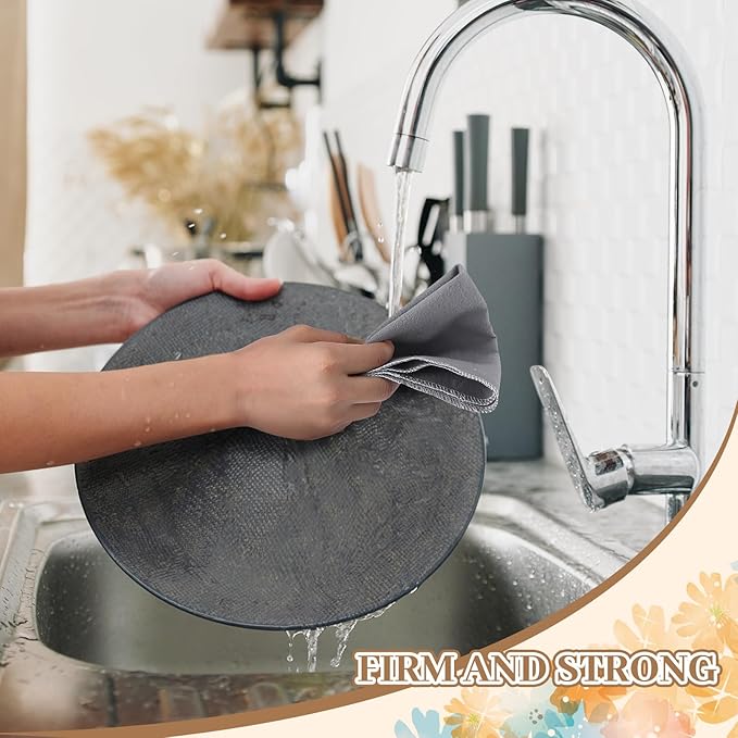 36 Pack Vintage Reusable Cleaning Cloths Washable Cotton Kitchen Towels for Home (Gray)