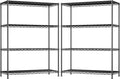 DurayLoly 4- Shelf Metal Shelving Unit Adjustable Storage Shelves Heavy Duty Garage Shelving Steel Wire Shelving for Laundry Bathroom Kitchen Pantry Closet Garage Black, 35.6Wx16Dx54H,2pc