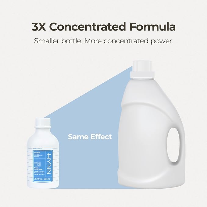 Concentrated Liquid Fabric Softener for Sebsitivbe Skin, Hypoallergenic, White Woody Musk, Long-Lasting Fragrance, Static Reducer & Wrinkle Minimizer, Made in Korea 16.9 fl oz
