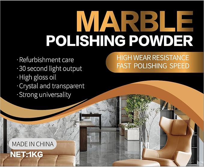 Marble Polishing Powder – for Granite, Marble & Stone Surfaces，Helps Restore Shine and Improve Surface Gloss – For Countertops, Floors & Walls – 2.2 LB(1 Piece)